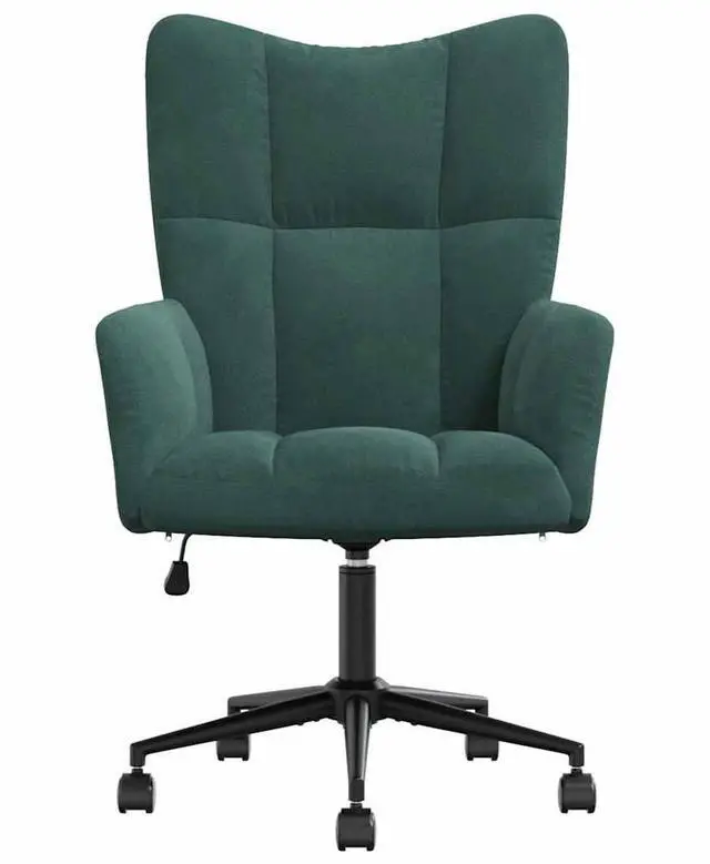 Alt view image 3 of 7 - vidaXL Relaxing Chair Dark Green Velvet (100% polyester) Medium