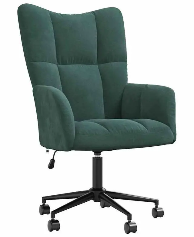 Alt view image 2 of 7 - vidaXL Relaxing Chair Dark Green Velvet (100% polyester) Medium