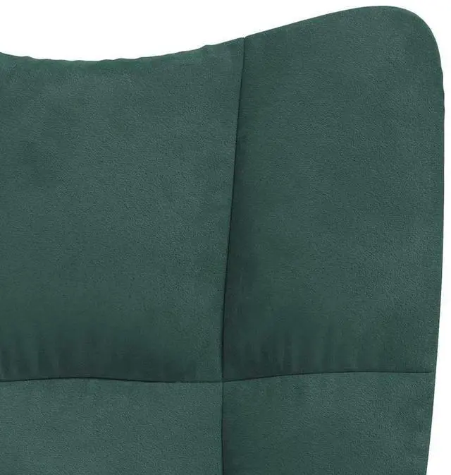 Alt view image 6 of 7 - vidaXL Relaxing Chair Dark Green Velvet (100% polyester) Medium