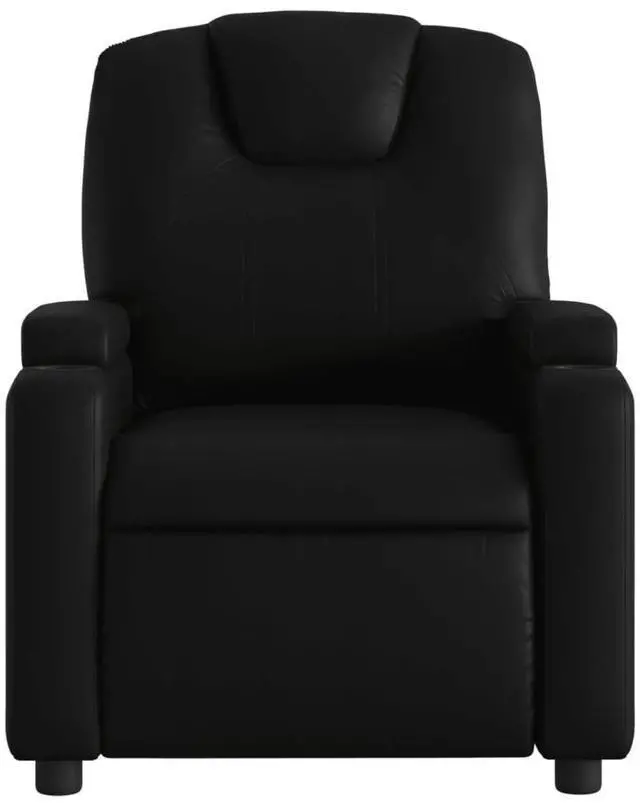 Alt view image 6 of 7 - vidaXL Recliner Chair Black Faux leather Standard Adjustable Footrests