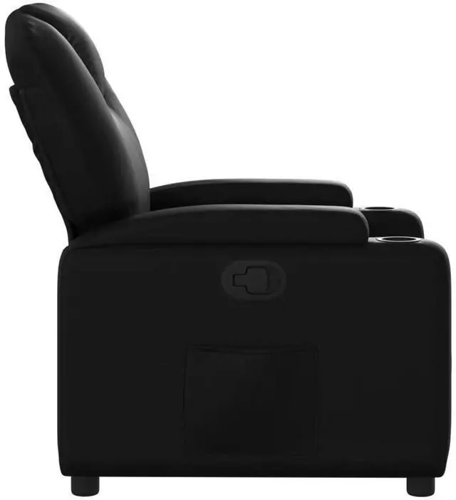Alt view image 7 of 7 - vidaXL Recliner Chair Black Faux leather Standard Adjustable Footrests