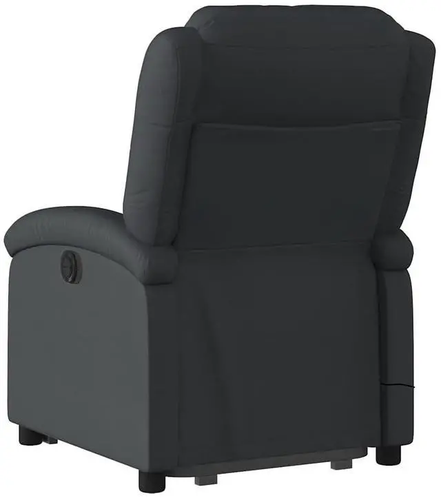 Alt view image 5 of 7 - vidaXL Stand up Massage Recliner Chair Power Lift Armchair Black Real Leather