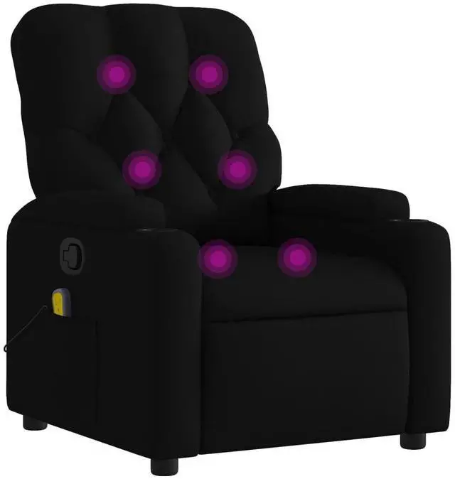 Alt view image 2 of 7 - vidaXL Massage Recliner Chair Black