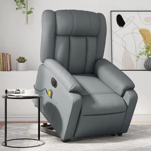 Main image of vidaXL Electric Stand Up Massage Recliner Chair Gray