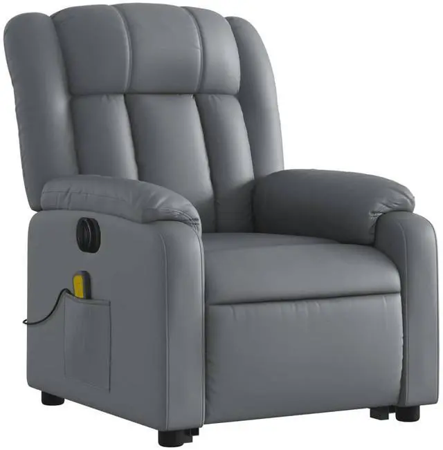 Alt view image 3 of 7 - vidaXL Electric Stand Up Massage Recliner Chair Gray