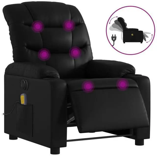 Alt view image 2 of 7 - vidaXL Electric Massage Recliner Chair Black