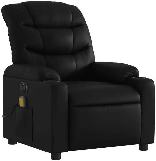 Alt view image 3 of 7 - vidaXL Electric Massage Recliner Chair Black