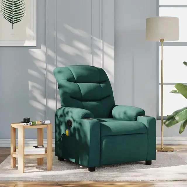Main image of vidaXL Massage Recliner Chair Dark green