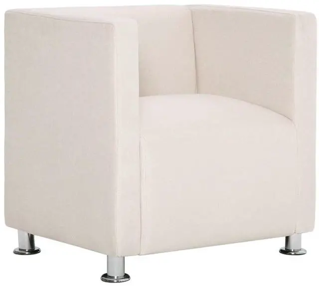 Alt view image 5 of 10 - vidaXL Cube Armchair Cream Fabric