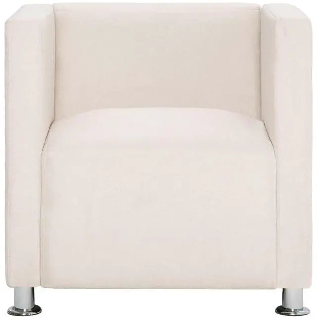 Alt view image 6 of 10 - vidaXL Cube Armchair Cream Fabric
