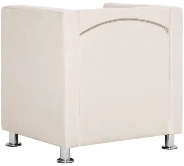 Alt view image 8 of 10 - vidaXL Cube Armchair Cream Fabric