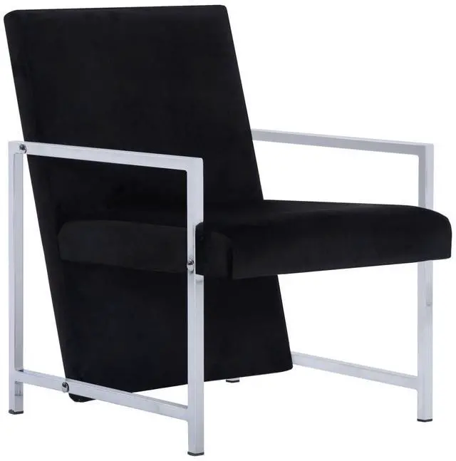 Alt view image 9 of 14 - vidaXL Armchair with Chrome Feet Black Velvet