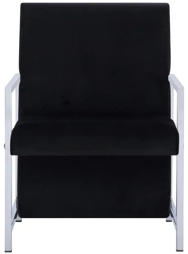 Alt view image 10 of 14 - vidaXL Armchair with Chrome Feet Black Velvet