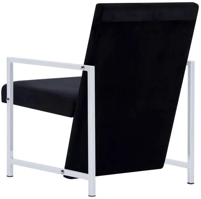 Alt view image 12 of 14 - vidaXL Armchair with Chrome Feet Black Velvet