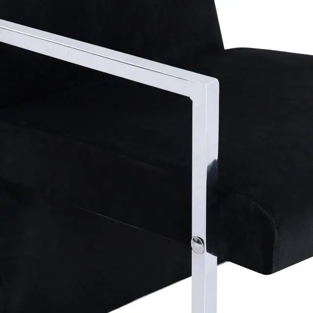 Alt view image 13 of 14 - vidaXL Armchair with Chrome Feet Black Velvet