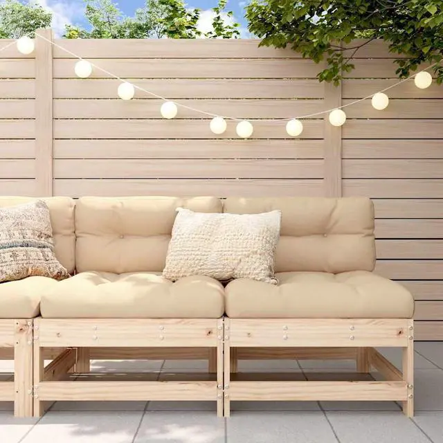 Alt view image 7 of 7 - vidaXL Loveseat 2 Pcs Middle Sectional Sofa Couch with Cushions Solid Wood Pine