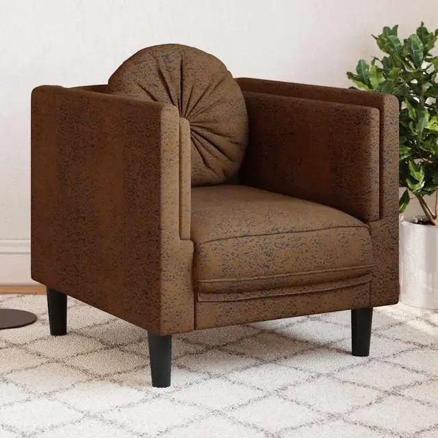 Alt view image 7 of 7 - vidaXL Sofa Chair with Cushion Armchair Living Room Brown Faux Suede Leather