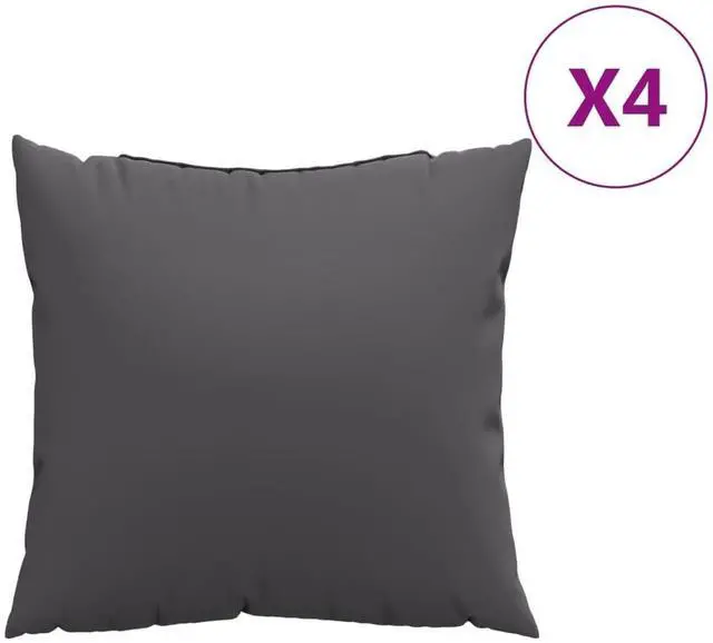 Alt view image 13 of 15 - vidaXL Throw Pillows 4 pcs Anthracite 23.6"x23.6" Fabric