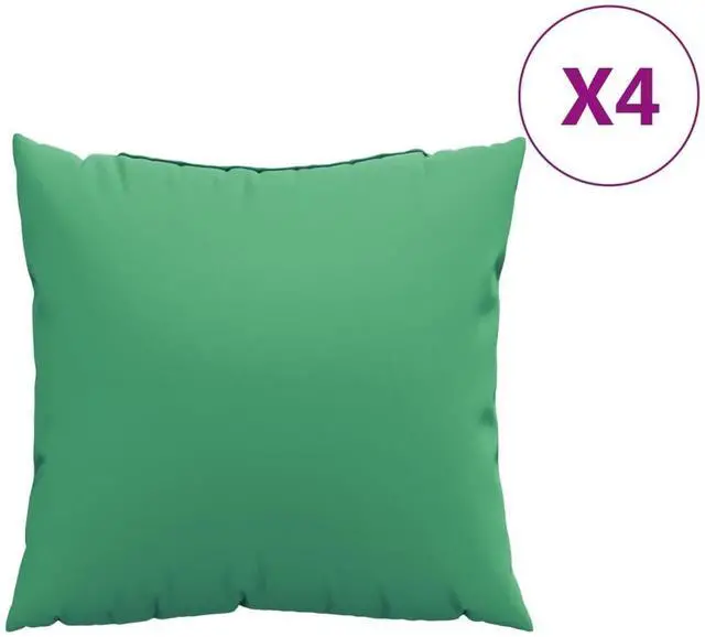 Alt view image 2 of 7 - vidaXL Throw Pillow Set of 4 Green 100% Polyester 23.6 x 23.6 in