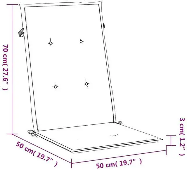 Alt view image 13 of 13 - vidaXL 6x Garden Chair Cushions Green 47.2" Outdoor Patio Lounge Seating Pad