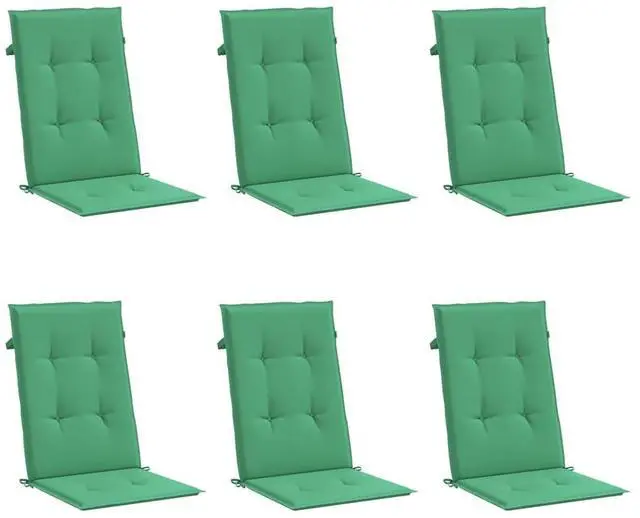 Alt view image 12 of 13 - vidaXL 6x Garden Chair Cushions Green 47.2" Outdoor Patio Lounge Seating Pad