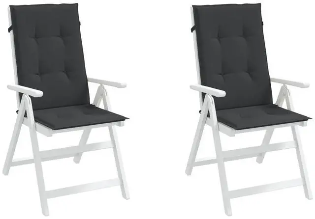 Alt view image 13 of 13 - vidaXL Chair Cushion 2 Pcs Outdoor Garden High Back Chair Cushion Black Fabric