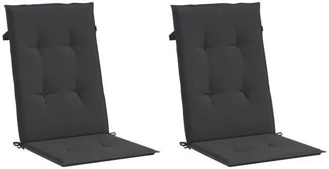 Alt view image 12 of 13 - vidaXL Chair Cushion 2 Pcs Outdoor Garden High Back Chair Cushion Black Fabric