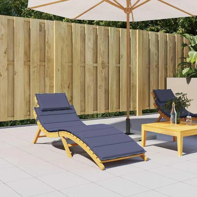 Main image of vidaXL Sun Lounger Cushion Navy Blue Oxford Fabric