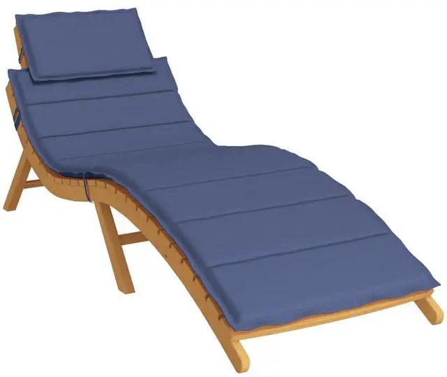 Alt view image 3 of 7 - vidaXL Sun Lounger Cushion Navy Blue Oxford Fabric