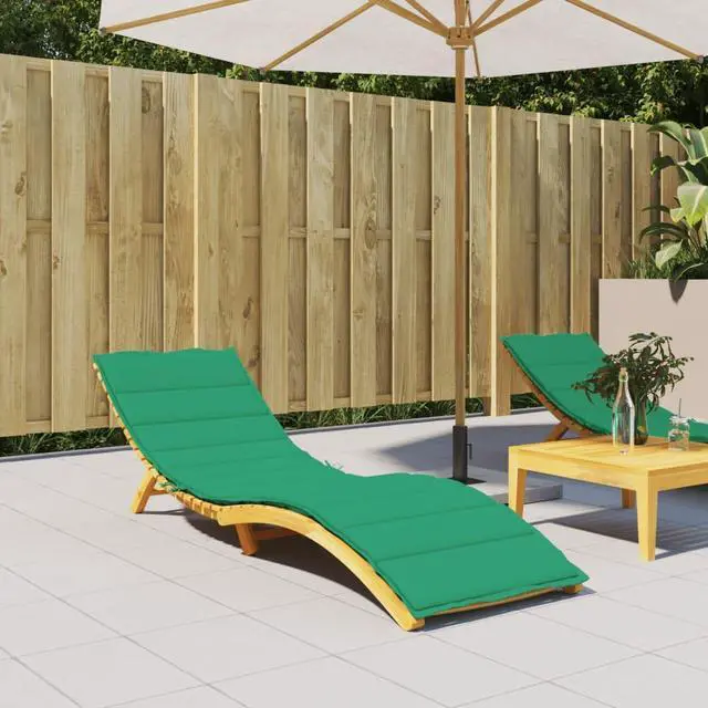 Alt view image 14 of 17 - vidaXL Sun Lounger Cushion Green 78.7" Fabric Outdoor Patio Lounge Seating Pad