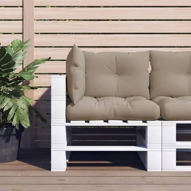 Alt view image 13 of 18 - vidaXL 3x Pallet Sofa Cushions Taupe Fabric Garden Outdoor Patio Lounge Seats