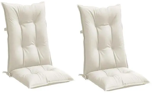 Alt view image 3 of 7 - vidaXL Highback Chair Cushion Set of 2 Melange cream Polyester