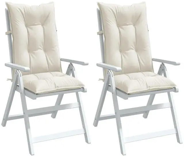 Main image of vidaXL Highback Chair Cushion Set of 2 Melange cream Polyester