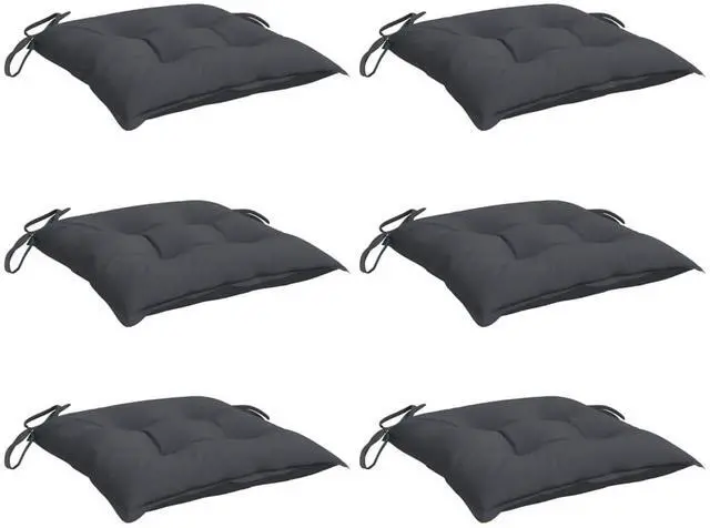 Alt view image 3 of 7 - vidaXL Chair Cushion Set of 6 Anthracite Oxford fabric (100% polyester)