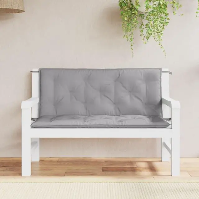 Main image of vidaXL Garden Bench Cushion Set of 2 Grey Oxford fabric (100% polyester)