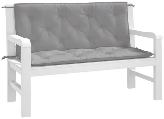 Alt view image 3 of 13 - vidaXL Garden Bench Cushion Set of 2 Grey Oxford fabric (100% polyester)