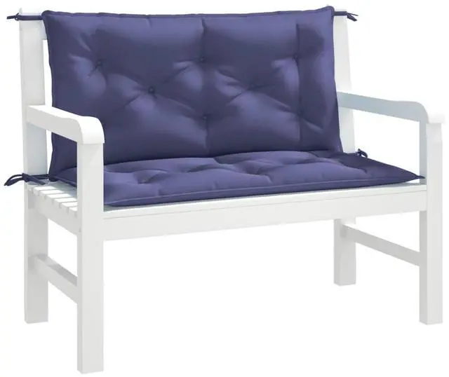 Alt view image 3 of 7 - vidaXL Garden Bench Cushion Set of 2 Navy blue