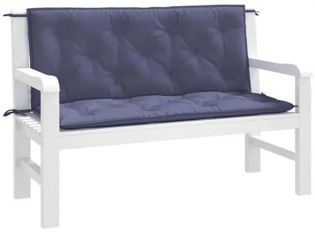 Alt view image 3 of 7 - vidaXL Garden Bench Cushion Set of 2 Navy Blue Oxford fabric