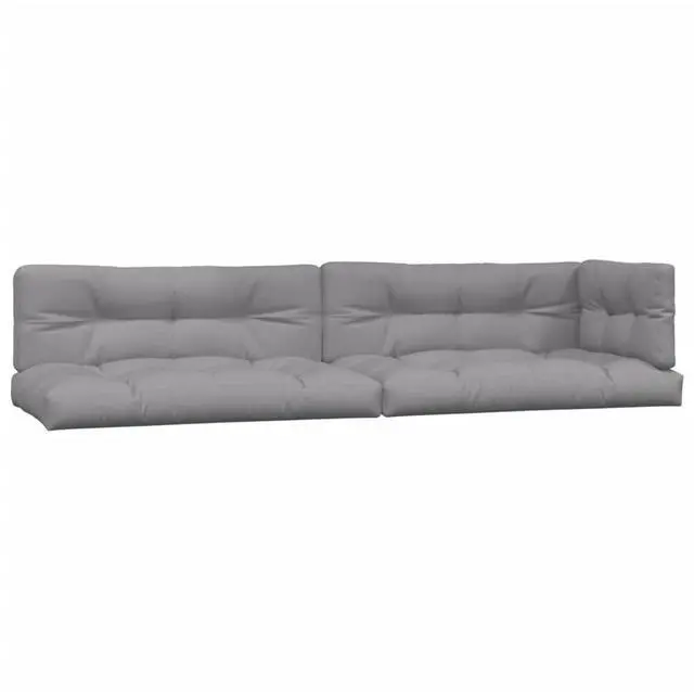 Alt view image 2 of 7 - vidaXL Pallet Cushion Grey Polyester 47.2 x 31.5 x 4.7 in Modular