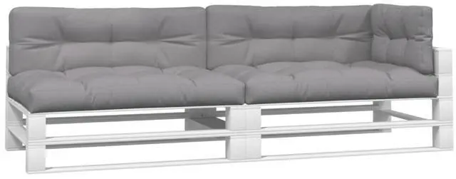 Alt view image 3 of 7 - vidaXL Pallet Cushion Grey Polyester 47.2 x 31.5 x 4.7 in Modular