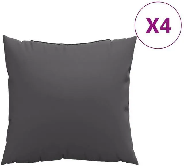 Alt view image 2 of 7 - vidaXL Sofa Cushion Set of 4 Anthracite 100% Polyester 16x16 in