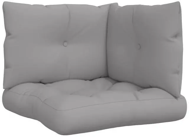 Alt view image 2 of 7 - vidaXL Pallet Cushion Set of 3 Grey 100% polyester