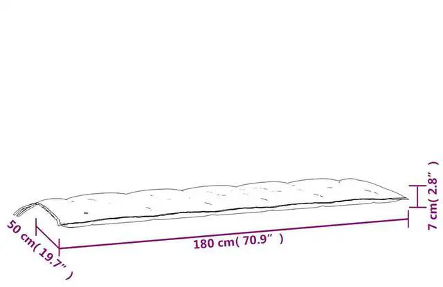 Alt view image 4 of 7 - vidaXL Indoor/Outdoor Bench Cushions 2 pcs, Patio Loveseat Cushions, Porch Swing Seat Cushions, Non-slip, Water-Repellent, Breathable, Resilient, Turquoise 70.9"x19.7"x2.8" Oxford Fabric