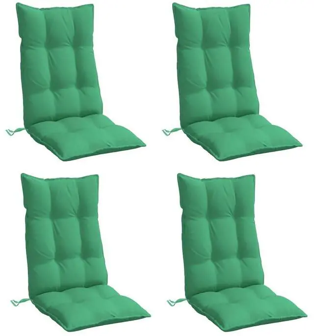 Alt view image 3 of 7 - vidaXL Highback Chair Cushion Set of 4 Green