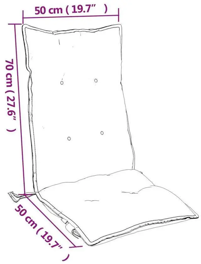 Alt view image 4 of 7 - vidaXL Highback Chair Cushion Set of 4 Green