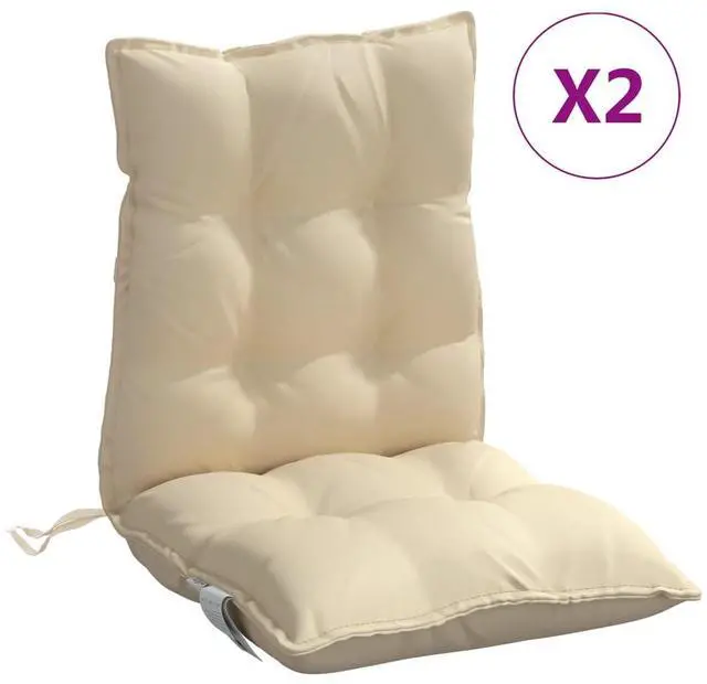 Alt view image 2 of 7 - vidaXL Lowback Chair Cushion Set of 2 Beige