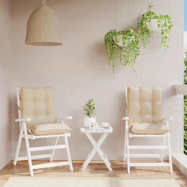 Main image of vidaXL Lowback Chair Cushion Set of 2 Beige