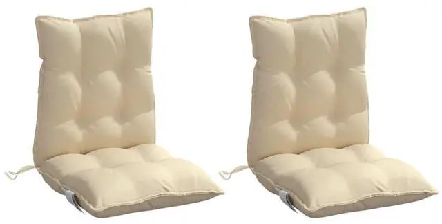 Alt view image 3 of 7 - vidaXL Lowback Chair Cushion Set of 2 Beige