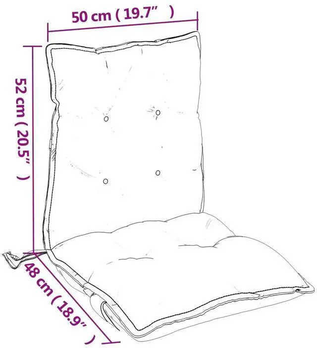 Alt view image 4 of 7 - vidaXL Lowback Chair Cushion Set of 2 Beige