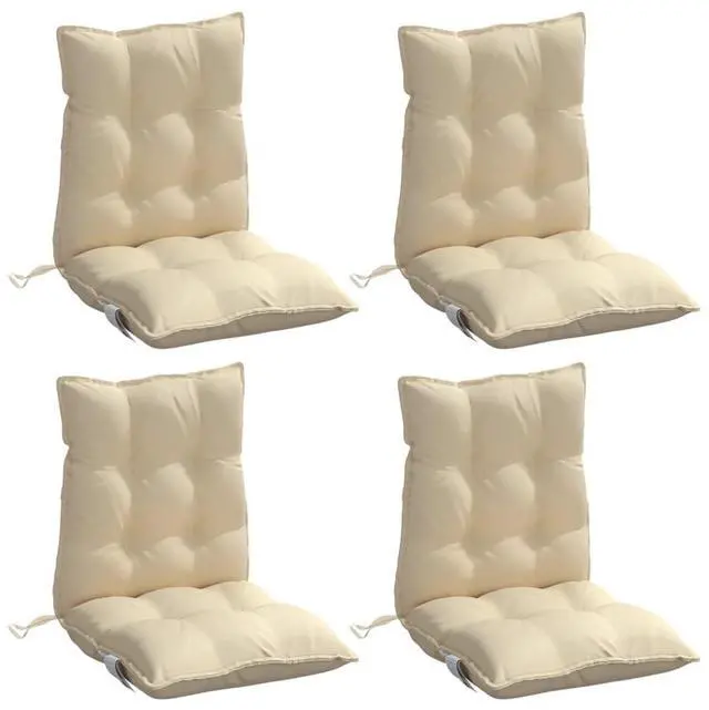 Alt view image 3 of 7 - vidaXL Lowback Chair Cushion Set of 4 Beige Oxford fabric (100% polyester)